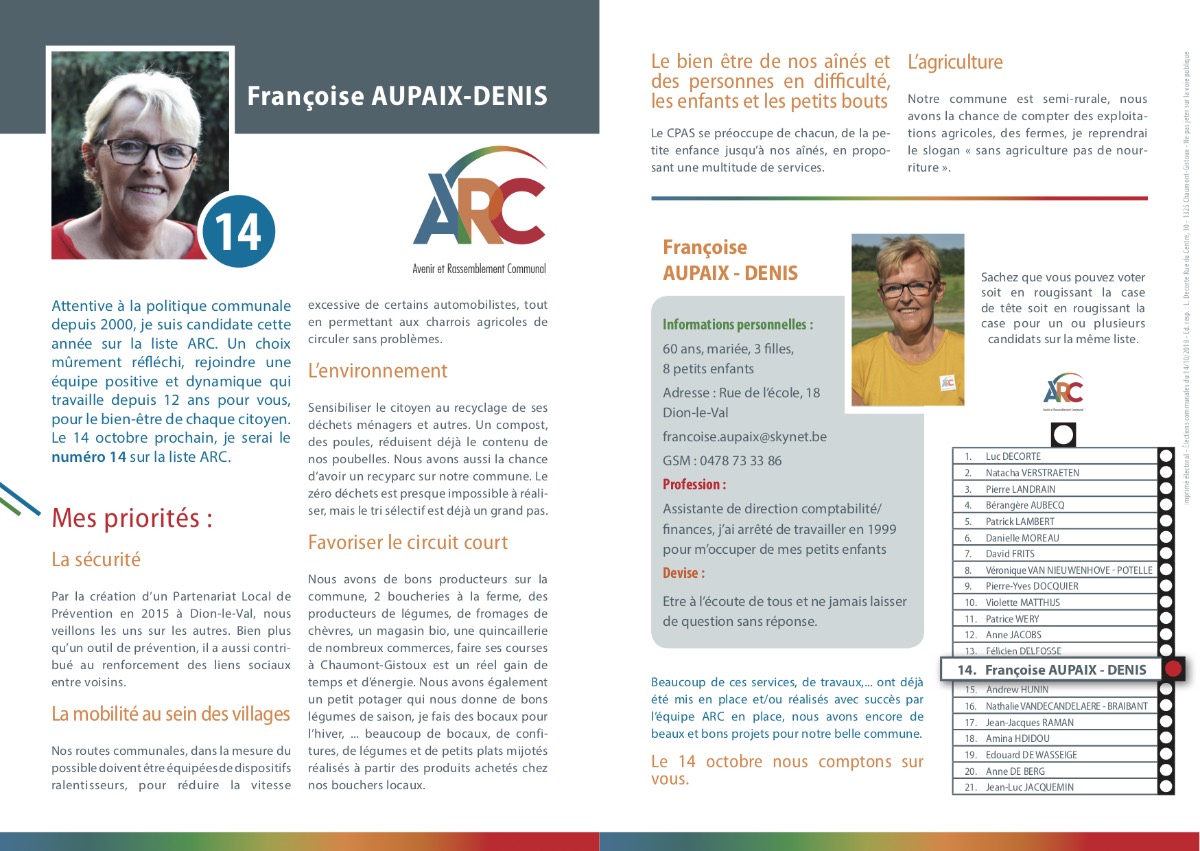 Tract personnel Françoise AUPAIX-DENIS